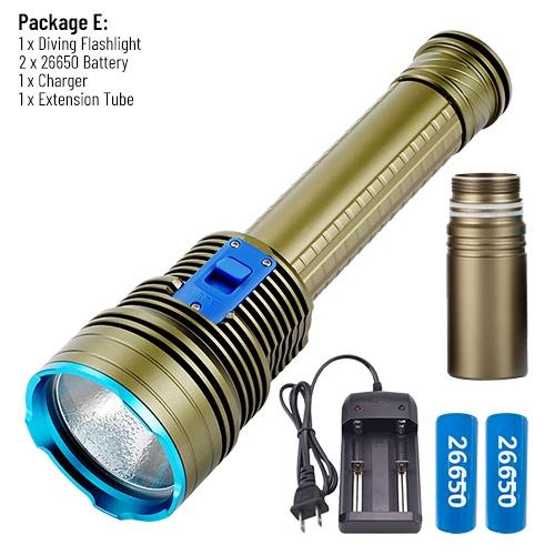 Asafee 5000LM X70 Powerful super bright XHP70.2 LED Diving flashlight scuba white light 100M underwater diving use 26650 battery IPX8 waterproof