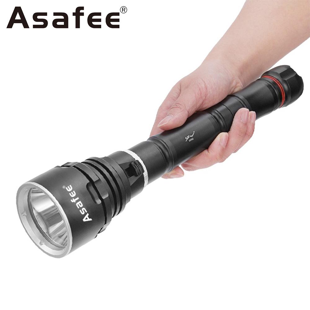 Asafee 3000LM DA33 ultra bright P70 LED diving flashlight scuba fishing underwater 80M using 18650/26650 batteries multi gear magnetic control thrust switch IPX8 waterproof