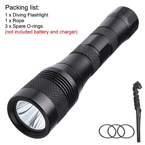Asafee 200M Diving Flashlight L2 LED Underwater 1050LM Scuba Dive Torch IP68 Waterproof Rating Rechargeable Diver Lamp Lanterna