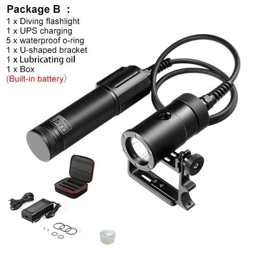 Asafee DT05 150M Underwater P50 LED 2000LM Diving Flashlight IPX8 Waterproof Scuba Torch Magnetic Press Switch Lantern 8° Angle