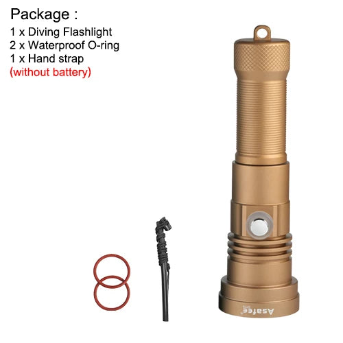 Asafee DT70 Professional Scuba Diving FlashLight SST70 LED 3000LM 251Meter Depth Waterproof Super bright Lamp Rechargeable Torch