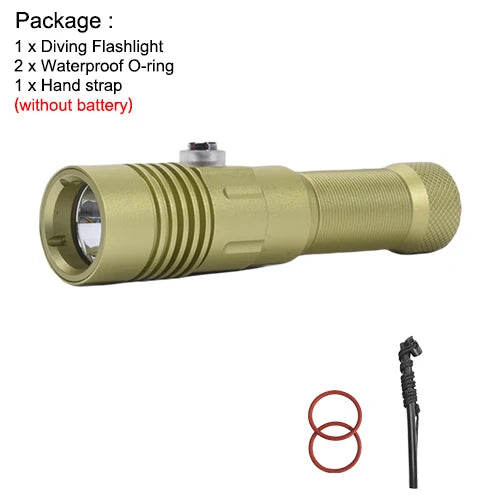 Asafee DT40 Professional Diving Flashlight Portable SST40 LED 2000LM Scuba Lamp Underwater 251m Torch IPX8 Waterproof Dive Light