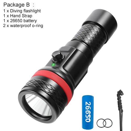 Asafee D26 New Diving Scuba Flashlight IP68 Aluminum SFT40 LED 1500Lumen Long Working Time Underwater Submersible Flashlights