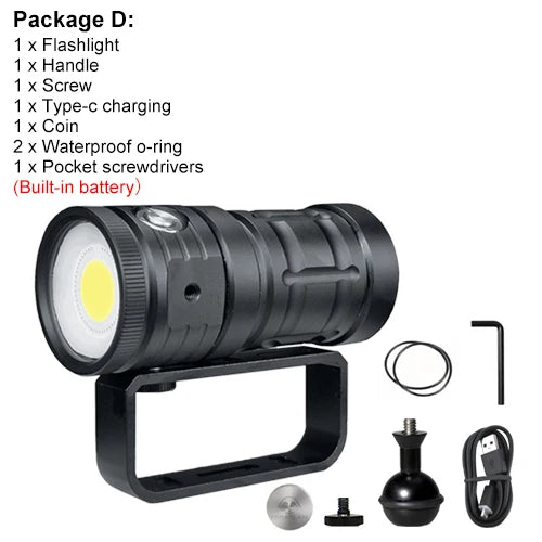 Asafee 100M 18000LM Underwater Search Lamp Flashlight Torch LED Diving Flashlight Scuba Video Torch Diving Fill Lantern Lamp