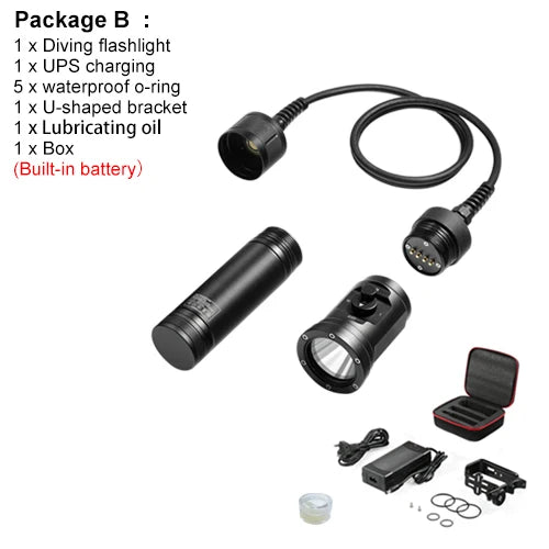 Asafee DT06 150M Underwater 5000LM SBT90 LED Diving Flashlight IPX8 Magnetic Rotary Switch Technical Scuba Diving Lantern