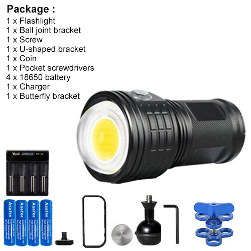 Asafee DRC01 80M 6000LM Underwater Diving Flashlight 500M Power COB Red Blue Dive Light Waterproof Photography Diving Fill Light