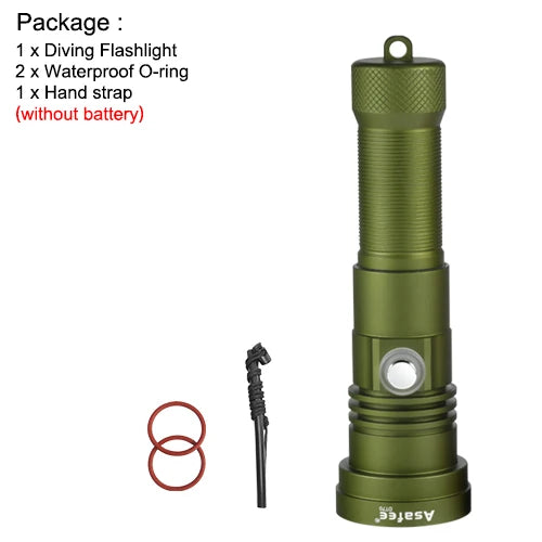 Asafee DT70 Professional Scuba Diving FlashLight SST70 LED 3000LM 251Meter Depth Waterproof Super bright Lamp Rechargeable Torch