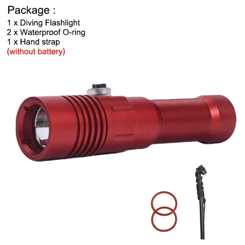 Asafee DT40 Professional Diving Flashlight Portable SST40 LED 2000LM Scuba Lamp Underwater 251m Torch IPX8 Waterproof Dive Light
