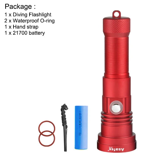Asafee DT70 Professional Scuba Diving FlashLight SST70 LED 3000LM 251Meter Depth Waterproof Super bright Lamp Rechargeable Torch