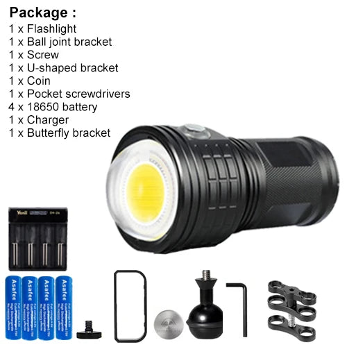 Asafee DRC01 80M 6000LM Underwater Diving Flashlight 500M Power COB Red Blue Dive Light Waterproof Photography Diving Fill Light