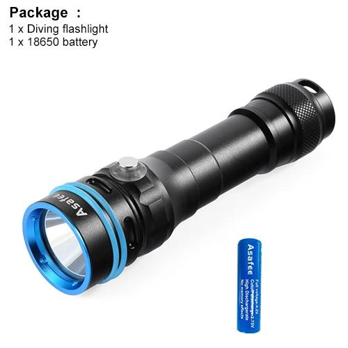Asafee DT100 SFT40 LED Scuba Torch 2000LM Ultra Light IPX8 Waterproof 50M Underwater Dive Spearfishing Lamp Diving Flashlight