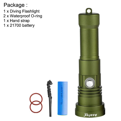 Asafee DT70 Professional Scuba Diving FlashLight SST70 LED 3000LM 251Meter Depth Waterproof Super bright Lamp Rechargeable Torch