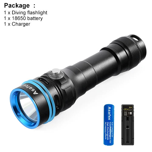 Asafee DT100 SFT40 LED Scuba Torch 2000LM Ultra Light IPX8 Waterproof 50M Underwater Dive Spearfishing Lamp Diving Flashlight