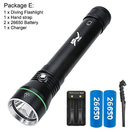 Asafee S4 2000LM ultra bright P50 LED diving flashlight original scuba 3 modes middle button switch using 18650/26650 battery 110M underwater  safety lamp IPX8 waterproof