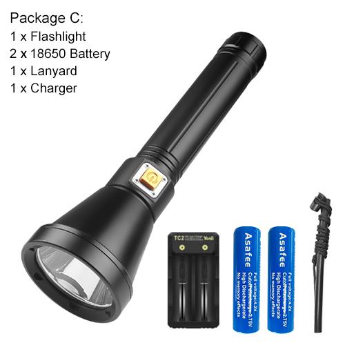 Upgraded D170A Asafee Super Bright Light Diving Flashlight XHP70 LED Cup Fixed Focus Press Magnetic Switch Using 26650/18650 Batteries Underwater scuba Light 1200LM IPX8 Waterproof