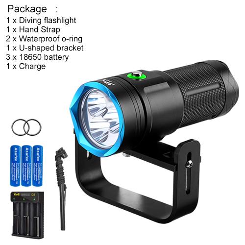Asafee Super bright DA56 Diving photography flashlight SST40 LED diving scuba assist Lantern 6000LM use18650 battery 5 light modes underwater100M lPX8 waterproof Adventure fishing