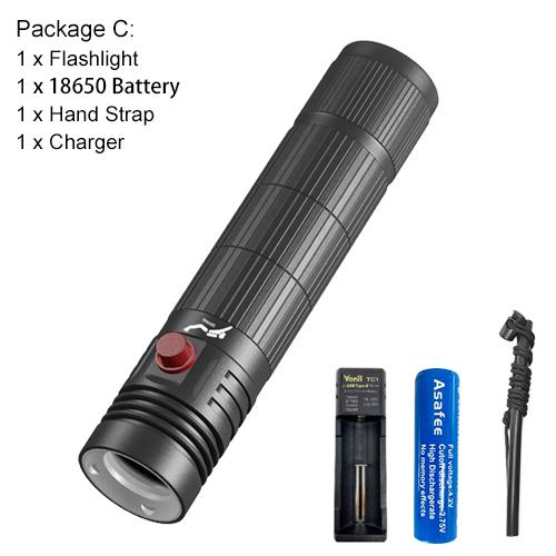 Portable Super Bright Diving Scuba Flashlight D901 L2 LED Underwater 50M Flashlight Torch 4-speed Push on Magnetic Switch Using 18650 Battery IPX8 Waterproof Fishing