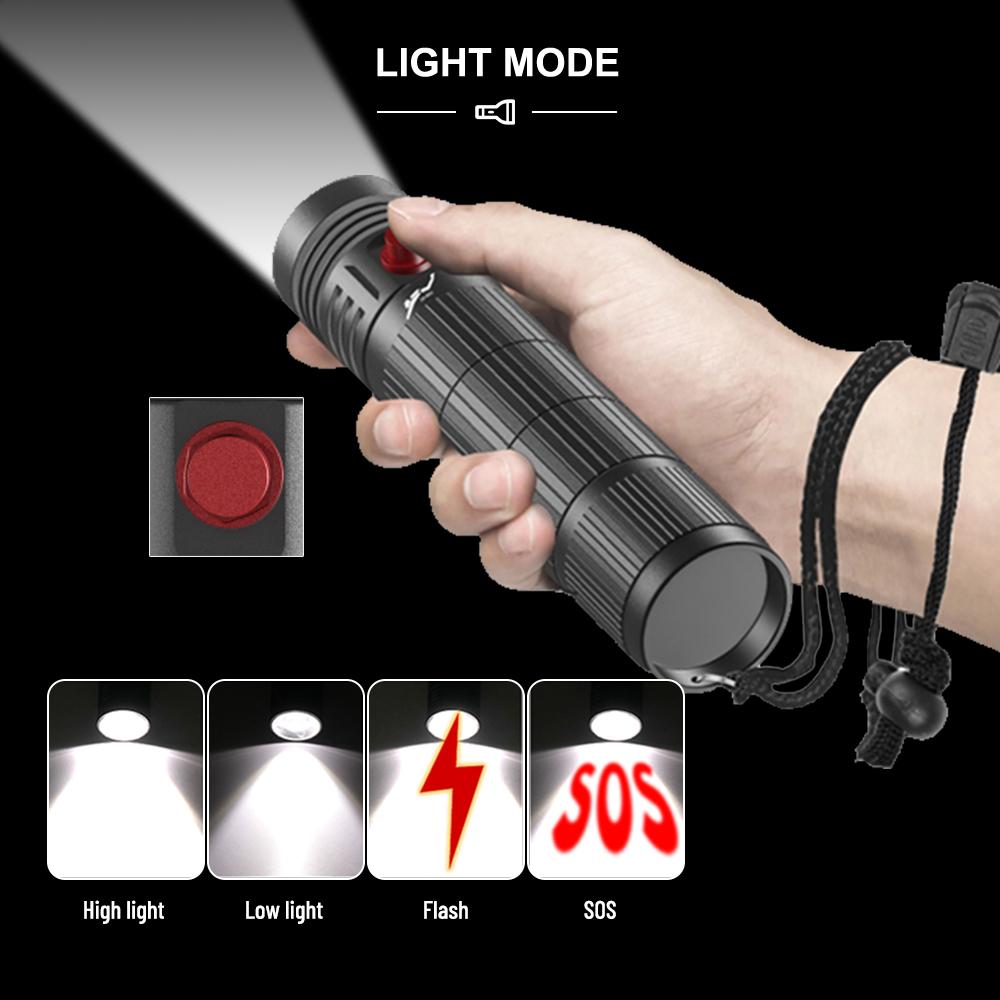Portable Super Bright Diving Scuba Flashlight D901 L2 LED Underwater 50M Flashlight Torch 4-speed Push on Magnetic Switch Using 18650 Battery IPX8 Waterproof Fishing