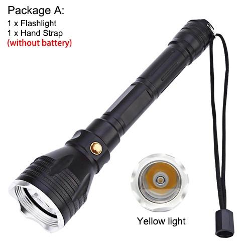 Asafee 1200lm Diving Flashlight L2 Led White/Yellow Light Underwater 100m Depth Torch Scuba Dive Lamp Fishing Camping Cycling Water-Resistant