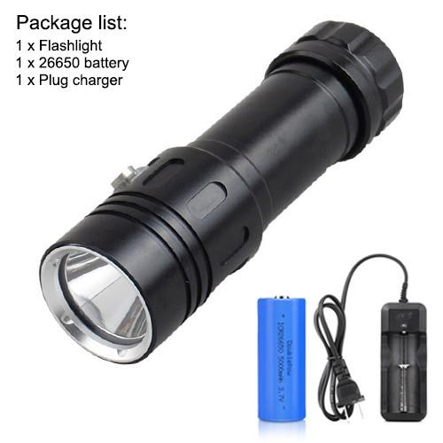 【100% Original】Asafee Scuba Diving flashlight L2-2500 Lumens Waterproof Light Rechargeable Camping Underwater Torch 18650 26650 battery charger