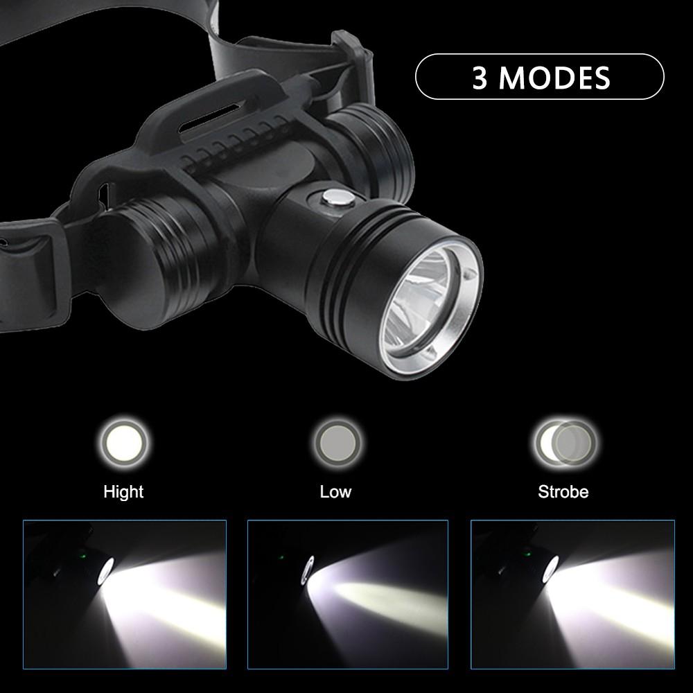Asafee Diving Headlamp 100 Meters Underwater Headlight White Light 1000Lm Xml L2 Led Scuba Flashlight Torch Waterproof Ipx8 18650 Lamp