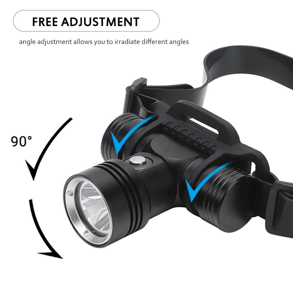 Asafee Diving Headlamp 100 Meters Underwater Headlight White Light 1000Lm Xml L2 Led Scuba Flashlight Torch Waterproof Ipx8 18650 Lamp