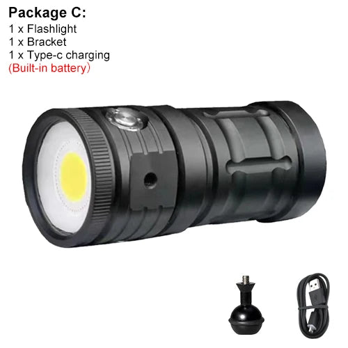 Asafee 100M 18000LM Underwater Search Lamp Flashlight Torch LED Diving Flashlight Scuba Video Torch Diving Fill Lantern Lamp