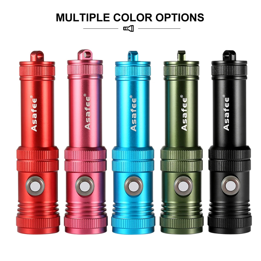 Asafee AF40 Professional Diving Flashlight SST40 LED 1200LM Ultra Dive Lamp 100M Depth Alloy Torch Recreational Cave Scuba Light