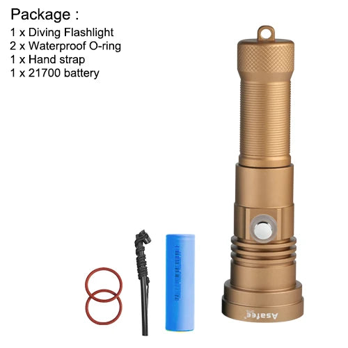 Asafee DT70 Professional Scuba Diving FlashLight SST70 LED 3000LM 251Meter Depth Waterproof Super bright Lamp Rechargeable Torch