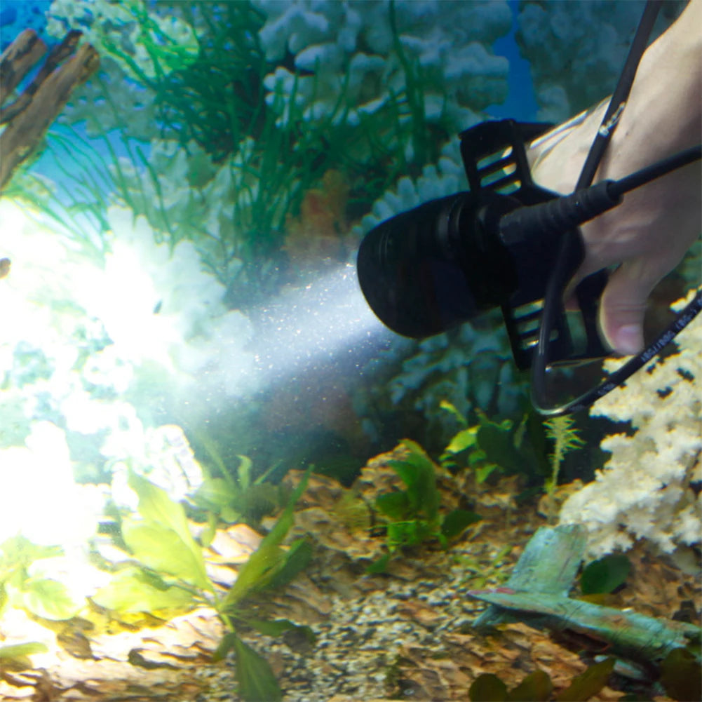 Asafee 150M Deep Diving Flashlight L2 LED 3000LM Press Switch IP68 Waterproof Scuba Torch 4 Modes Light Canister