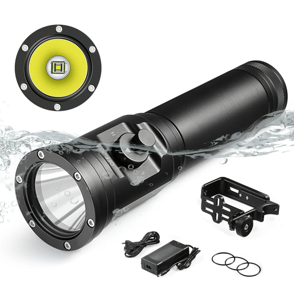 Asafee DT06 150M Underwater 5000LM SBT90 LED Diving Flashlight IPX8 Magnetic Rotary Switch Technical Scuba Diving Lantern