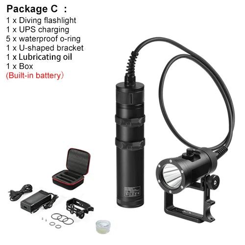 Asafee DT06 150M Underwater 5000LM SBT90 LED Diving Flashlight IPX8 Magnetic Rotary Switch Technical Scuba Diving Lantern