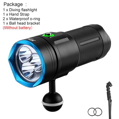 Asafee Super bright DA56 Diving photography flashlight SST40 LED diving scuba assist Lantern 6000LM use18650 battery 5 light modes underwater100M lPX8 waterproof Adventure fishing