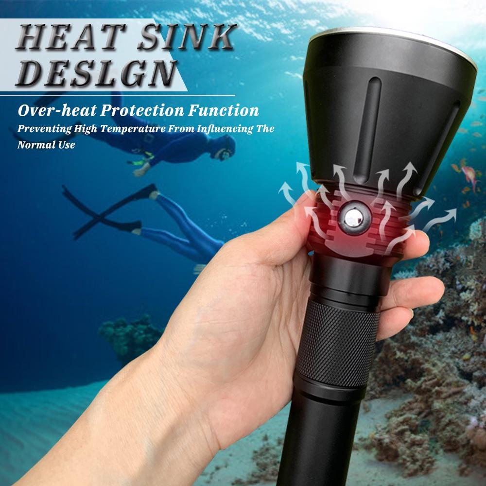 Asafee10000LM DA18 Diving Torch 3*SST70/3*XHP70.2 LED white light Super Powerful Diving Flashlight Powerful LED Flashlight IPX8 Waterproof Underwater Torch Lanterns