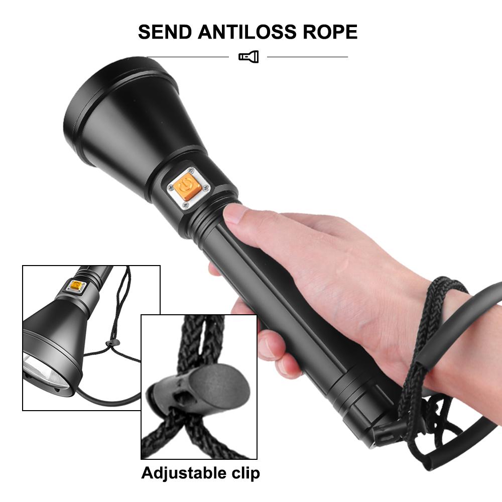 Upgraded D170A Asafee Super Bright Light Diving Flashlight XHP70 LED Cup Fixed Focus Press Magnetic Switch Using 26650/18650 Batteries Underwater scuba Light 1200LM IPX8 Waterproof