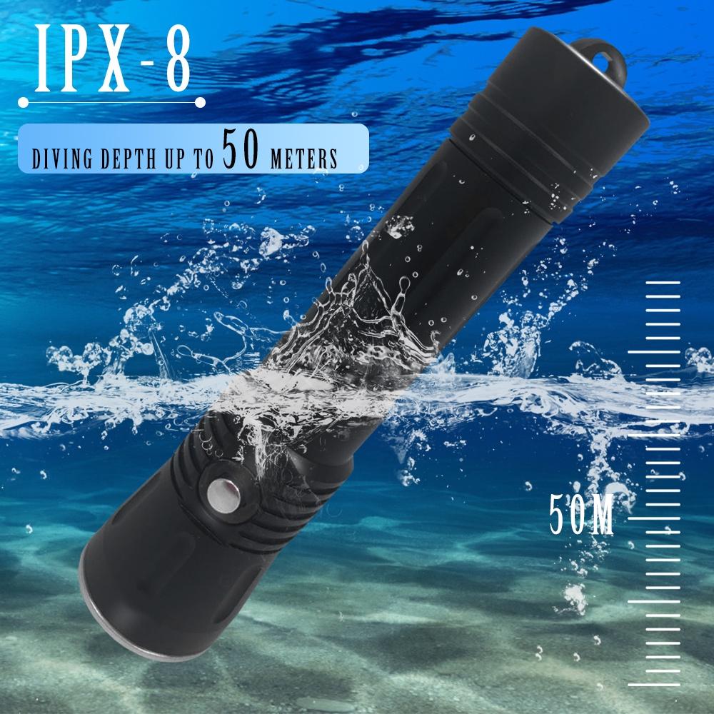 Asafee 2000LM DA11 SST40 LED ultra bright Powerful light Dive flashlight Scuba 5 gear switch using 21700 rechargeable battery IPX8 Waterproof