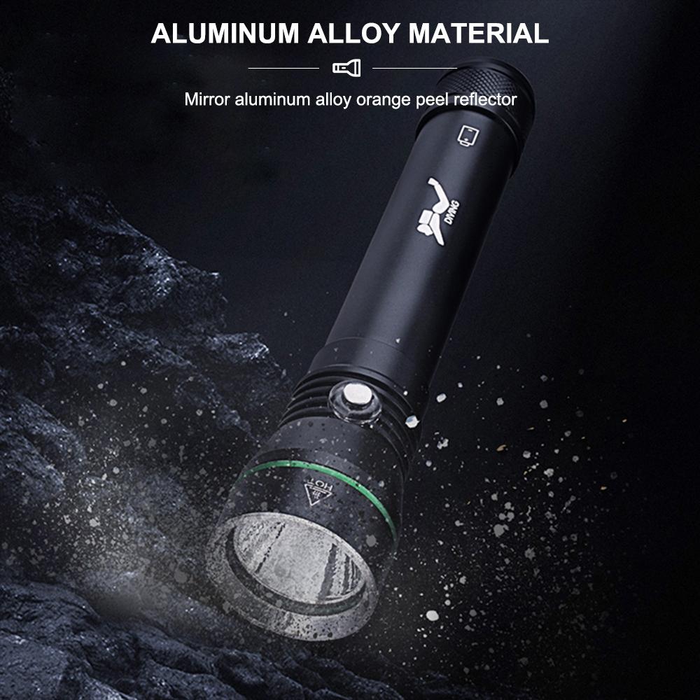 Asafee S4 2000LM ultra bright P50 LED diving flashlight original scuba 3 modes middle button switch using 18650/26650 battery 110M underwater  safety lamp IPX8 waterproof